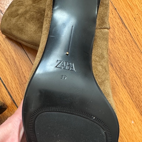 Zara Brown Suede Ankle Boots - Picture 3 of 5